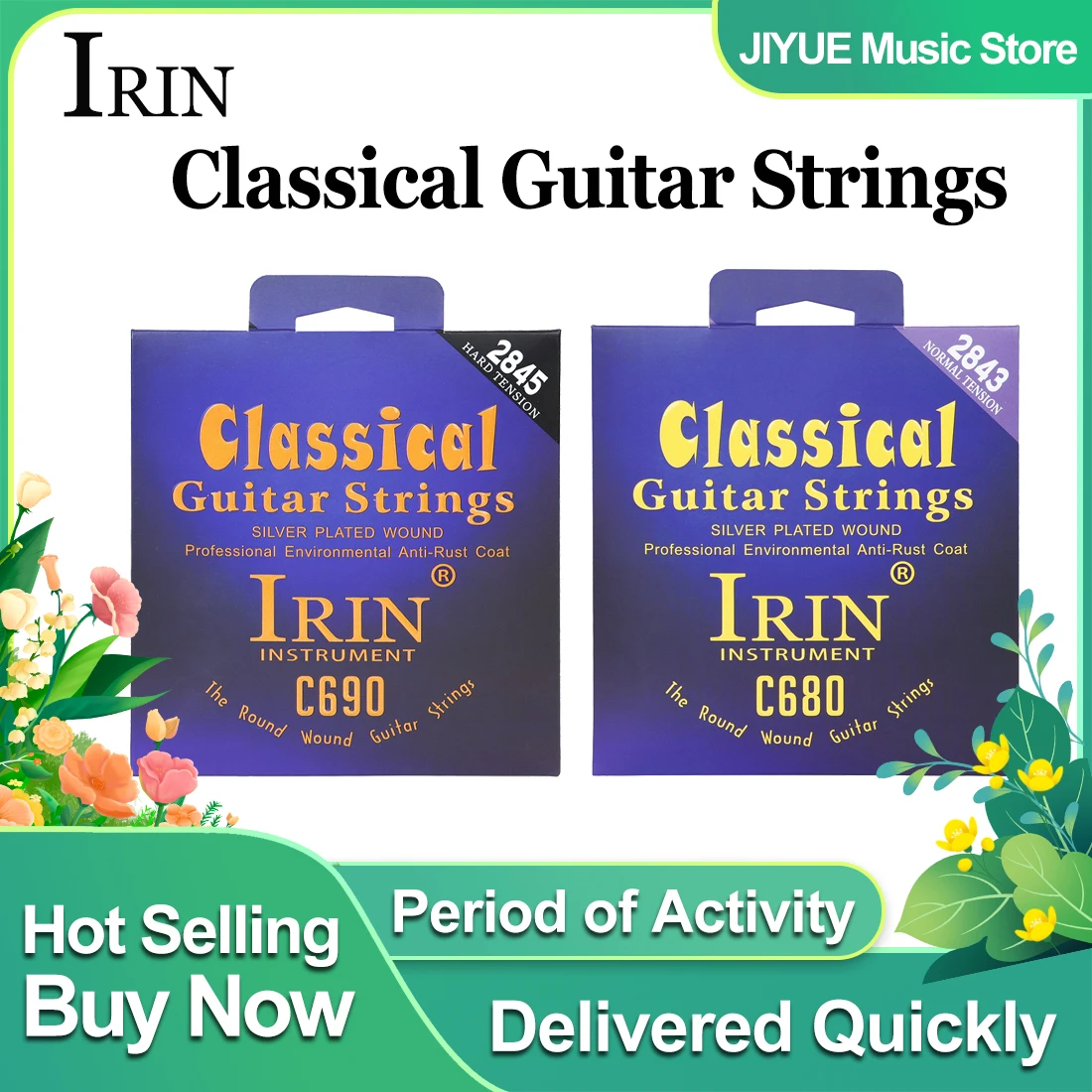 Classical Guitar Nylon - IRIN สายกีตาร์คลาสสิกไนลอน Silver Plated Wrap Strings