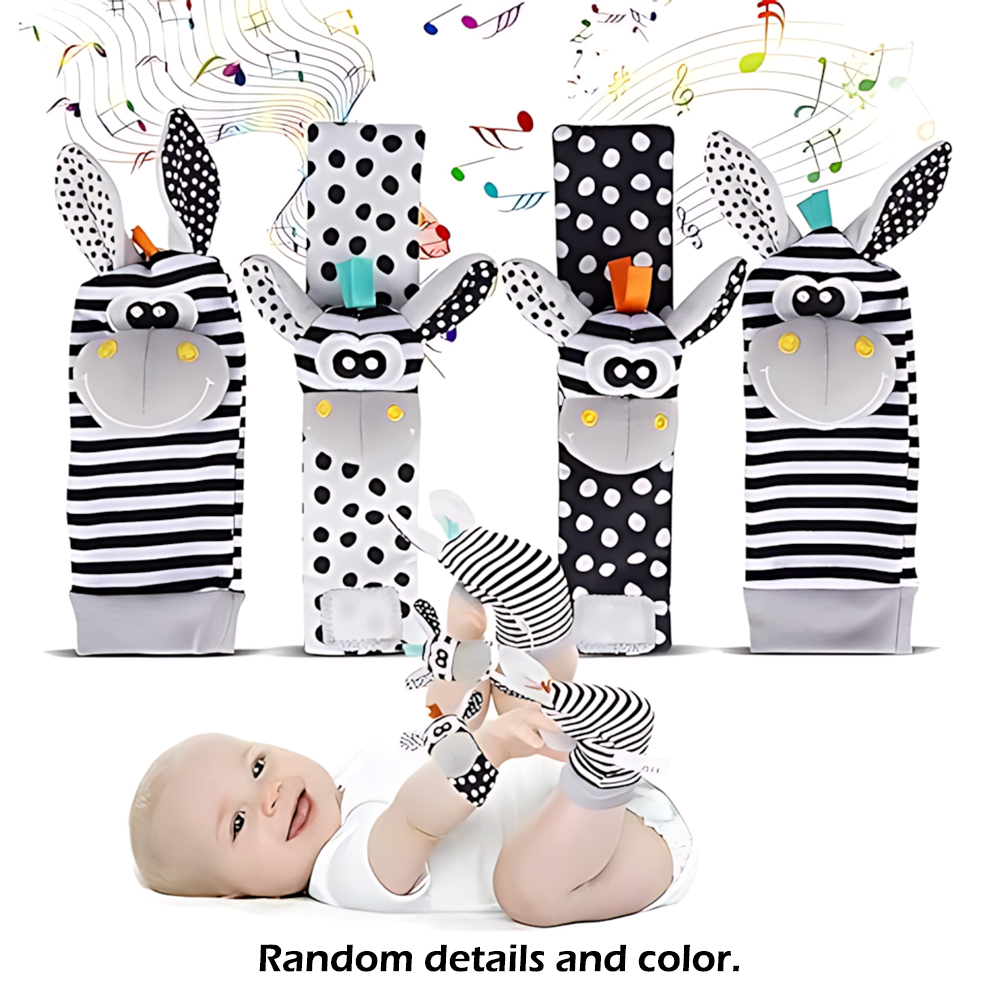 Musical Instrument Rattle - ถุงเท้าเด็ก4ชิ้น/เซ็ตของเล่นเด็กอายุ0-12เดือนพัฒนาการด้านการศึกษาปฐมวัยน่ารักสำหรับเด็กวัยหัดเดินของขวัญเพื่อการฝึกประสาทสัมผัส