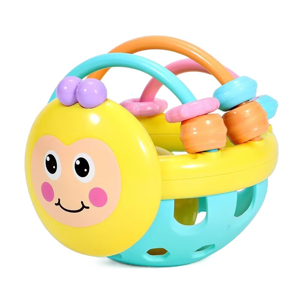 Musical Instrument Rattle - ของเล่นเด็กกัดรูปผึ้ง 1 ชิ้น ของเล่นพลาสติกเสริมพัฒนาการสำหรับเด็กแรกเกิด ลูกบอลสัมผัสฝึกการจับ