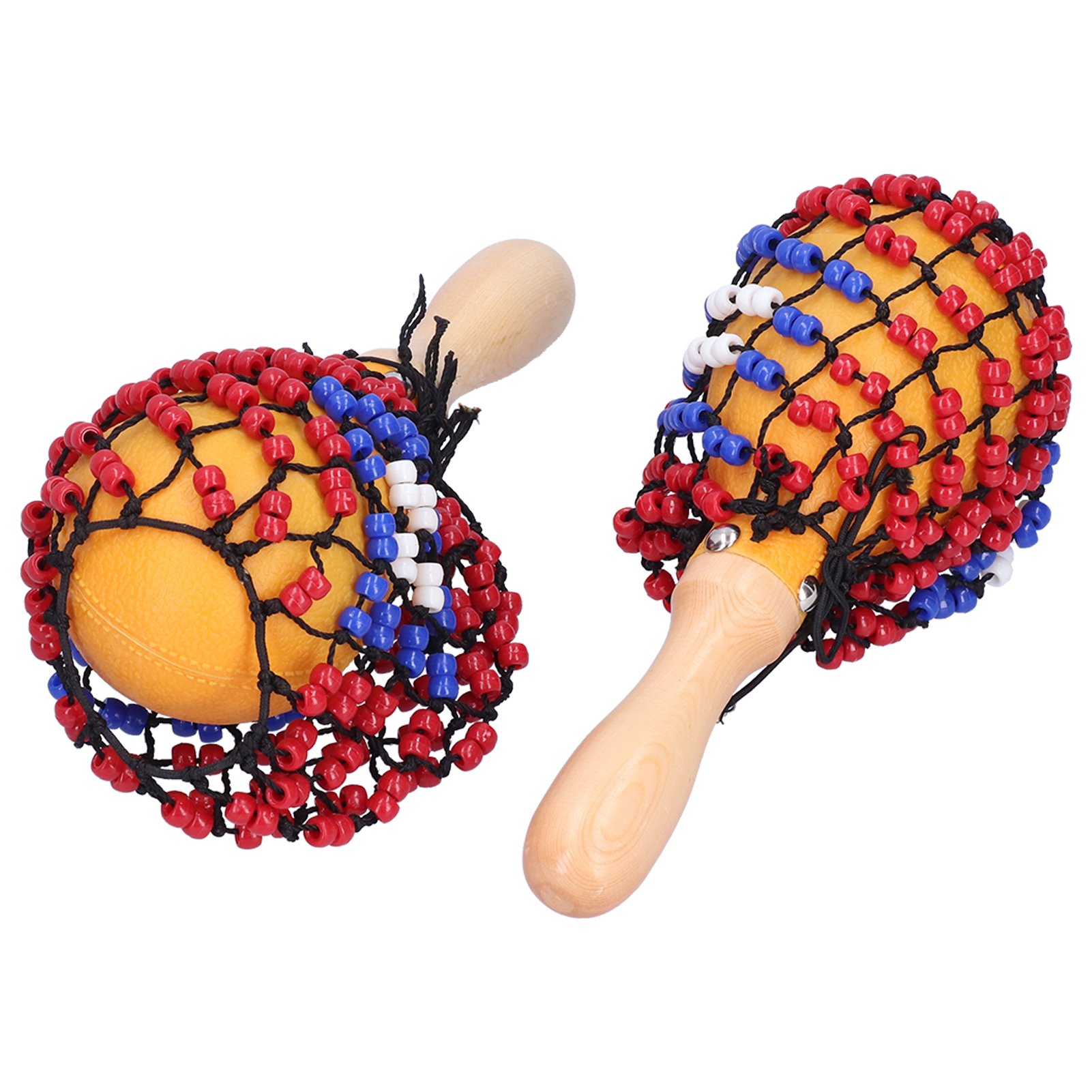 Musical Instrument Net - 2 ชิ้น แทมบูรีน แซนด์แฮมเมอร์ เชคเกอร์ บีด