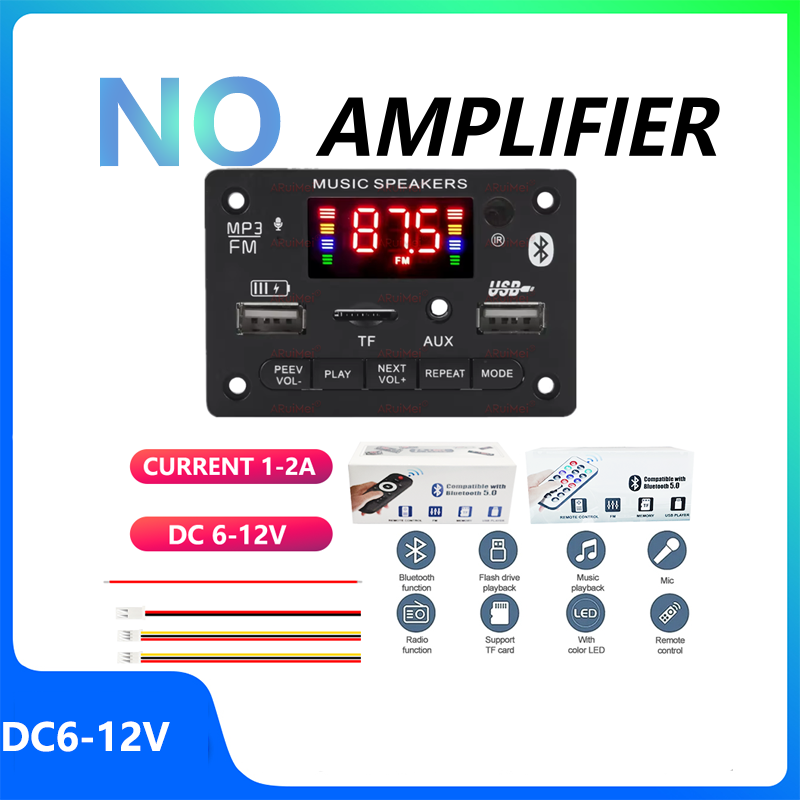 Musical Instrument Recorder - บอร์ดถอดรหัสบลูทูธ 5.3 ไม่มีแอมพลิฟายเออร์ สำหรับประกอบเอง ไมโครโฟน วิทยุ