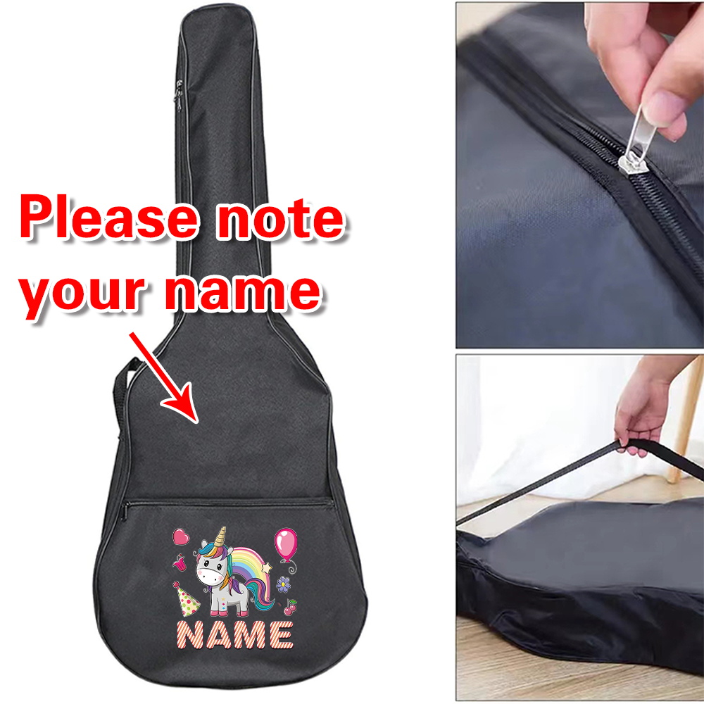Musical Instrument With Name - กระเป๋าใส่กีตาร์แบบกำหนดเองได้ ขนาด 36-41 นิ้ว กันน้ำ บุผ้าฝ้ายอย่างดี
