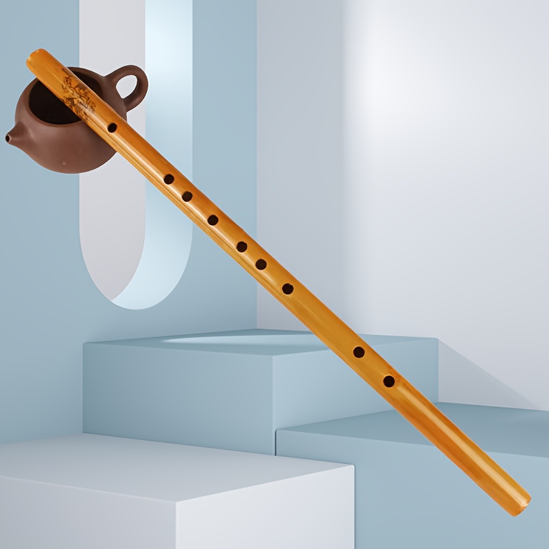 Musical Instrument Theremin - 6 หลุมเครื่องบันทึกขลุ่ยไม้ไผ่ทำด้วยมือขลุ่ยแนวตั้งเครื่องดนตรีเครื่องเป่าลมสำหรับผู้เริ่มต้นการทำสมาธิและคนรักดนตรี