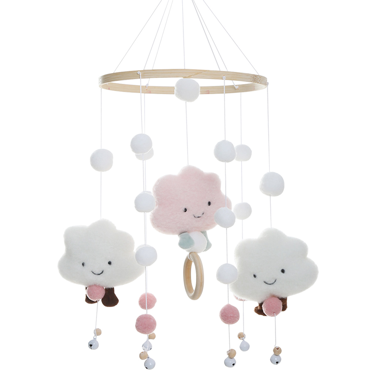Musical Instrument Rattle - Mobile Wind Chimes พร้อม Cloud ตุ๊กตา