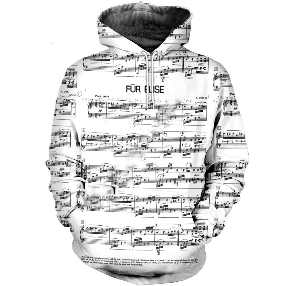 Musical Instrument Shop - เสื้อฮู้ด/เสื้อยืดพิมพ์ลาย3D สำหรับผู้ชายผู้หญิงเครื่องดนตรีเปียโนกีตาร์ทรัมเป็ตไวโอลิน