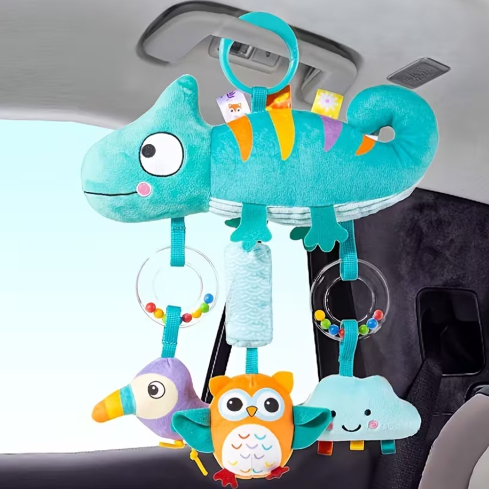 Musical Instrument Rattle - ของเล่นเขย่ามือรูปสัตว์การ์ตูนนุ่มๆ ชุดของเล่นเสริมพัฒนาการทางประสาทสัมผัส พร้อมเสียงกรอบแกรบและเสียงบีบ สำหรับเด็กอายุ 0-3 ปี