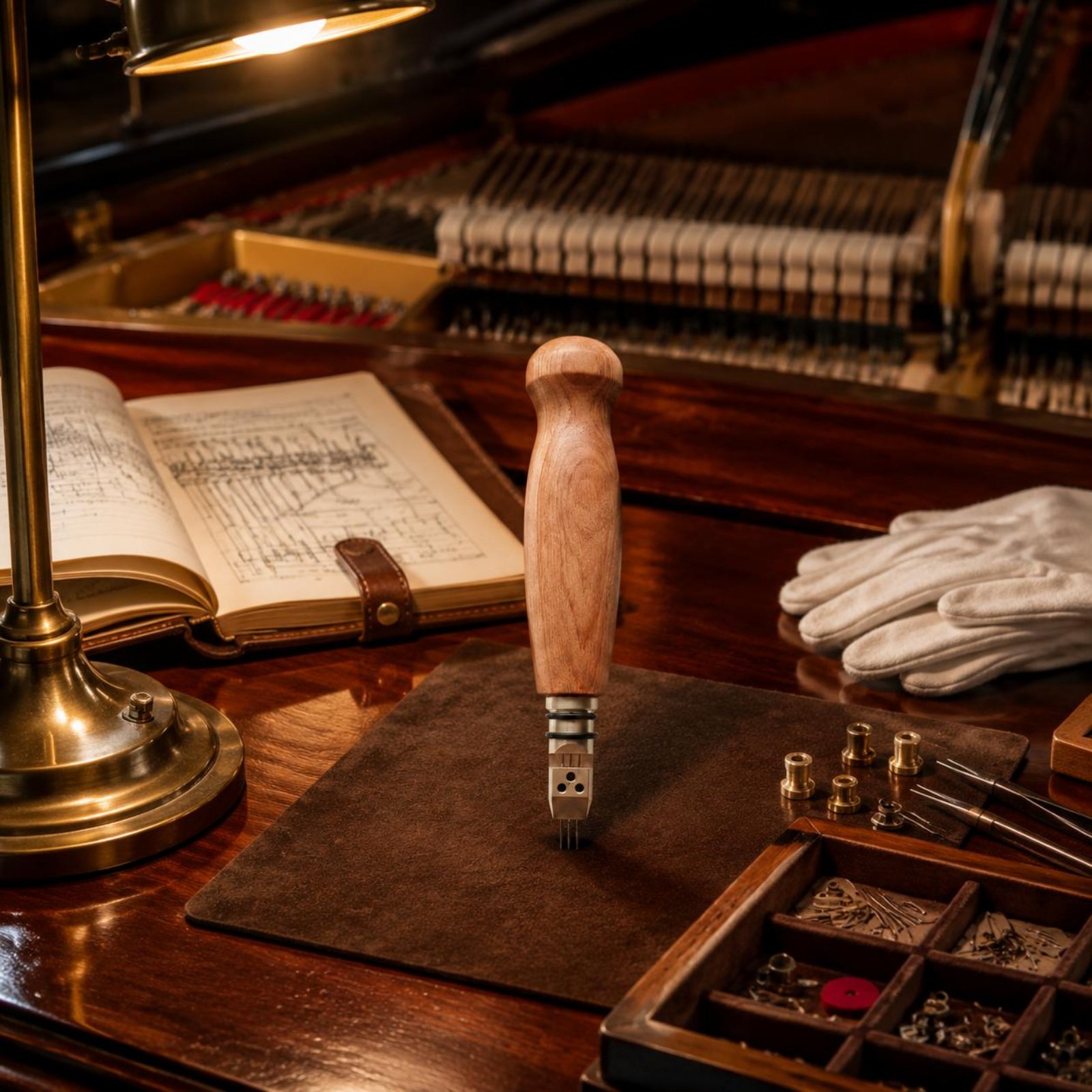 Musical Instrument Repair - เครื่องมือปรับเสียงเปียโน เครื่องมือปรับจูนเสียงเปียโน ซ่อมแซมเครื่องดนตรี ด้ามจับไม้ ใช้งานง่ายสำหรับสตูดิโอเพลง