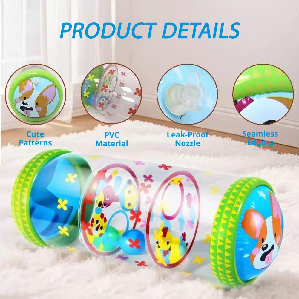 Musical Instrument Rattle - ของเล่นลูกกลิ้งเป่าลมสำหรับเด็กทารกพร้อมลูกบอลมีเสียงสั่น PVC ของเล่นเสริมพัฒนาการเด็กวัยหัดเดิน ของเล่นฝึกคลาน