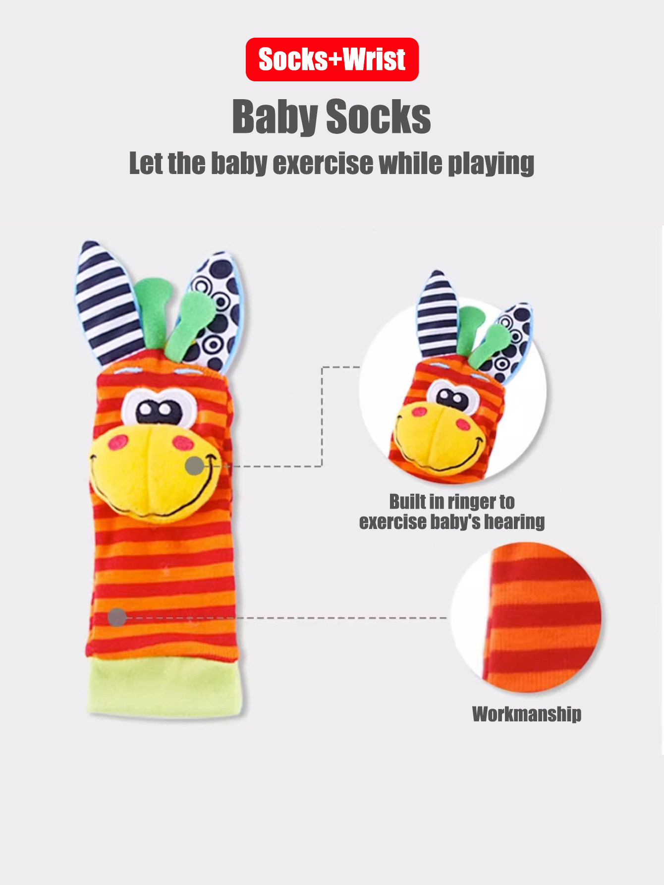 ถุงเท้าเด็ก4ชิ้น/เซ็ตของเล่นเด - Musical Instrument Rattle บทวิจารณ์และราคา