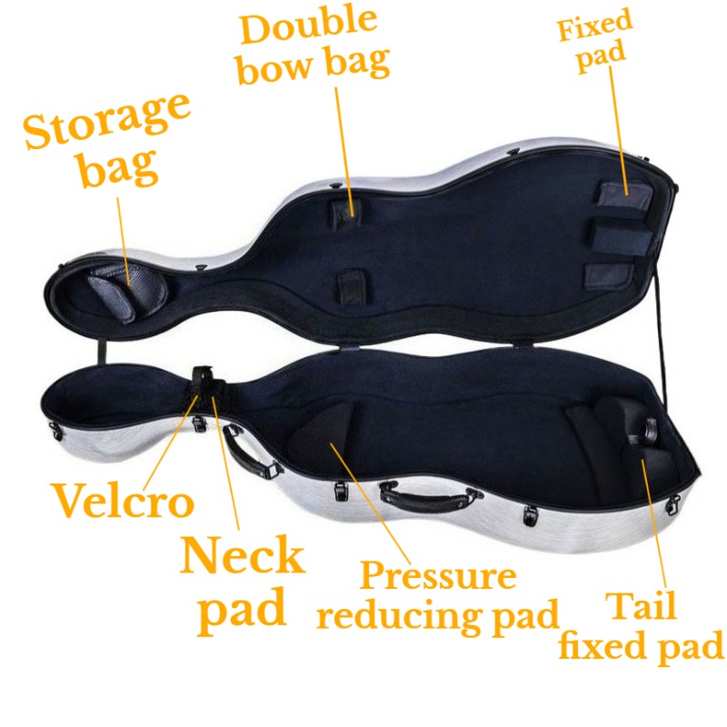 4/4 คาร์บอนไฟเบอร์เคสเชลโล่ป้อ - Musical Instrument Dulcimer บทวิจารณ์และราคา