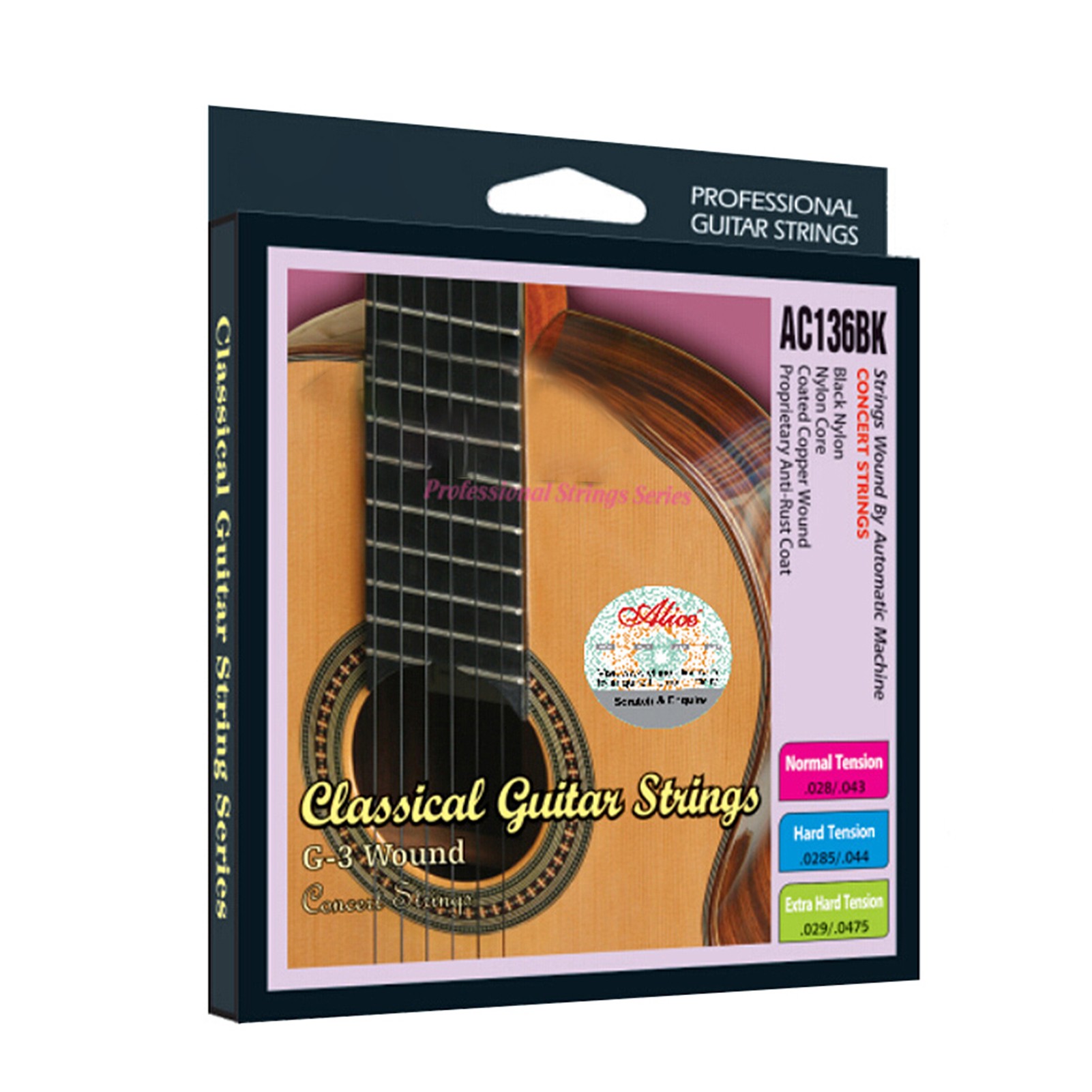 สายกีตาร์คลาสสิคไนลอนสีดำ Alic - Classical Guitar Nylon บทวิจารณ์และราคา