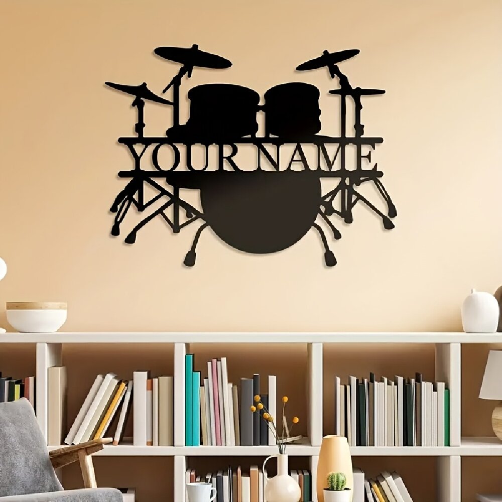 ป้ายโลหะติดผนังรูปชุดกลองแบบกำ - Musical Instrument With Name บทวิจารณ์และราคา