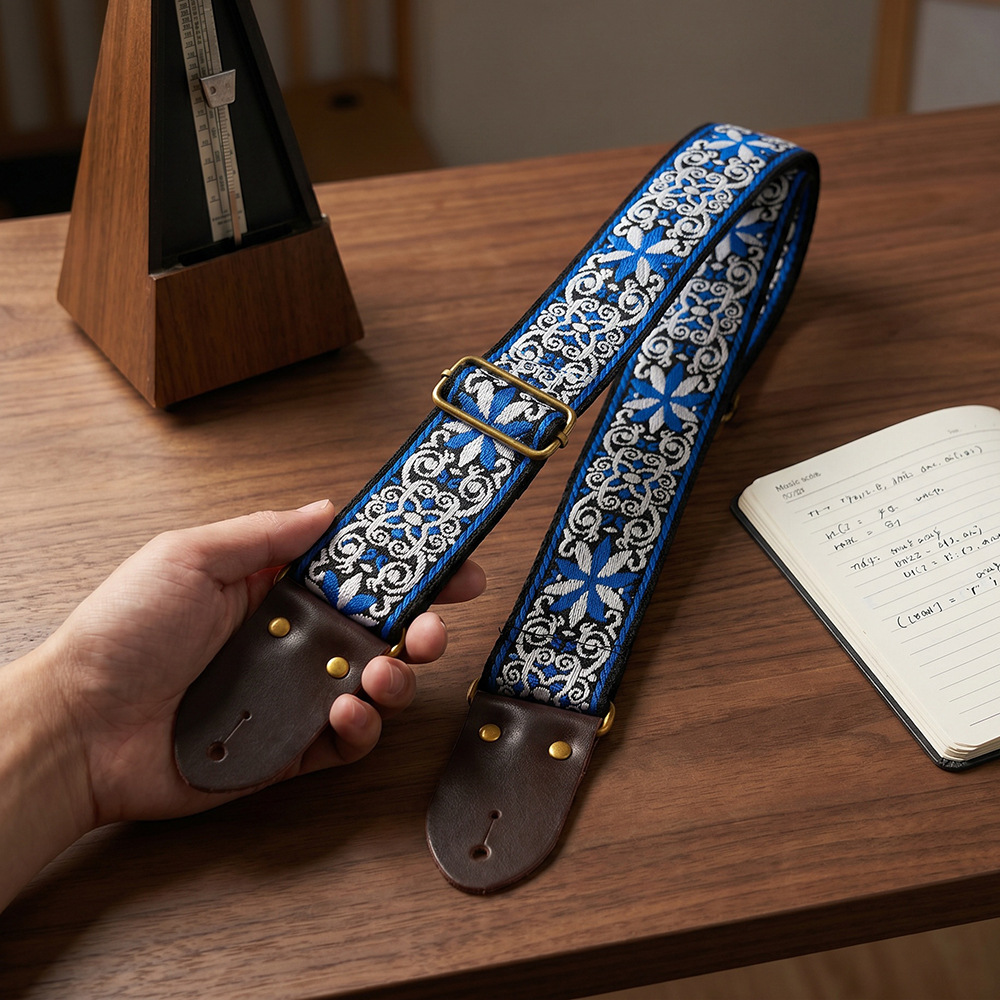สายสะพายกีตาร์ปักลายสไตล์วินเท - Musical Instruments Easy บทวิจารณ์และราคา