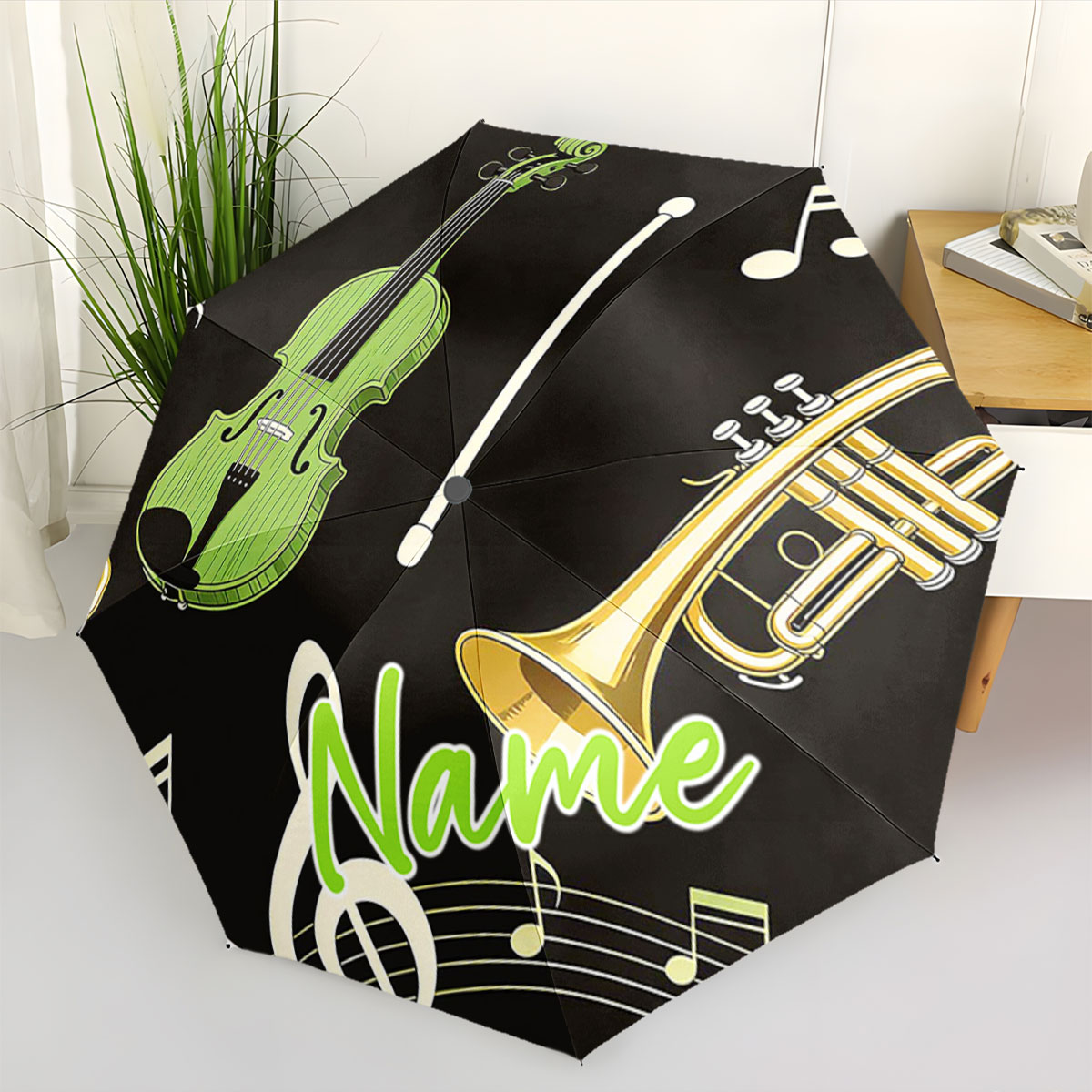 ร่มพับลายเครื่องดนตรีพร้อมชื่อ - Musical Instrument With Name บทวิจารณ์และราคา